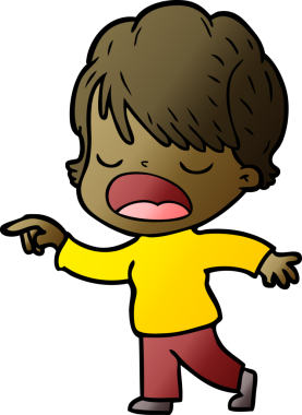 Bir insan tarafından çizilmiş bir karikatür kadın konuşuyor.