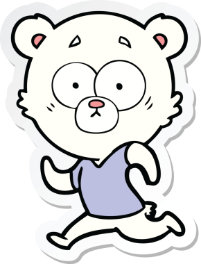 Bir insan tarafından çizilmiş şaşırmış bir kutup ayısının çıkartması.