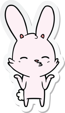 Bir insan tarafından çizilmiş meraklı bir tavşan karikatürü.