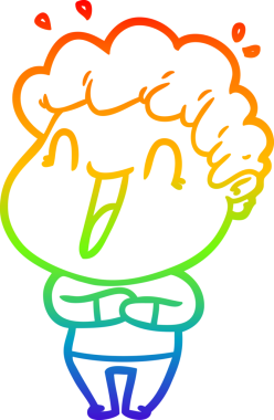 Bir insan tarafından çizilmiş mutlu bir adamın çizgi çizimi.