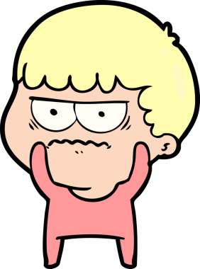 Bir insan tarafından çizilmiş rahatsız bir adam.