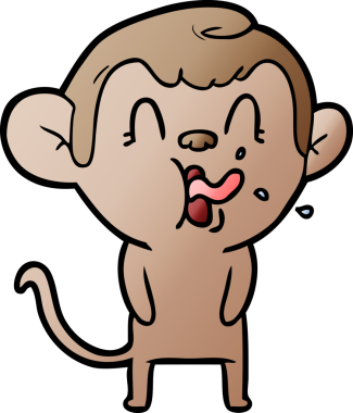 Bir insan tarafından çizilmiş çılgın çizgi film maymunu