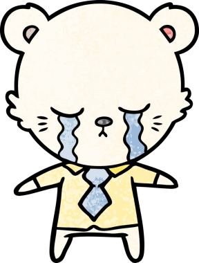 Ağlayan kutup ayısı bir insan tarafından çizilmiş.