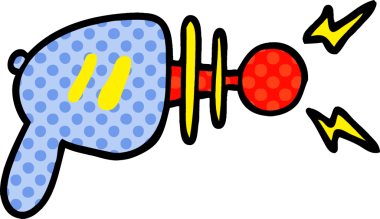 Bir insan tarafından çizilmiş bir ışın tabancası.