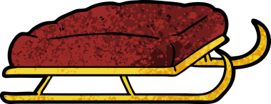 Bir insan tarafından çizilmiş çizgi film kızağı.