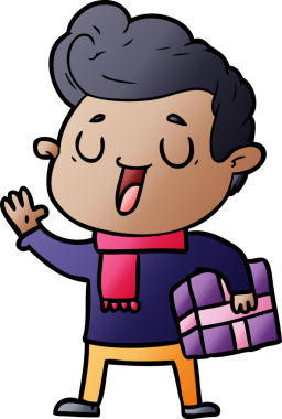 Bir insan tarafından çizilmiş mutlu çizgi film adamı.