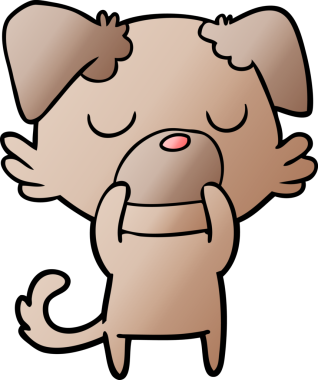 Bir insan tarafından çizilmiş çizgi film köpeği.