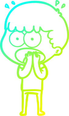 Bir insan tarafından çizilen bir karikatürün soğuk gradyan çizimi.