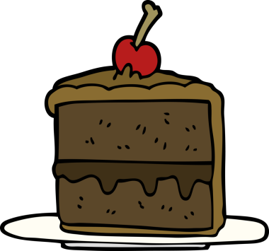 Bir insan tarafından çizilmiş çikolatalı pasta.