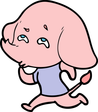 Bir insan tarafından çizilmiş karikatür fili