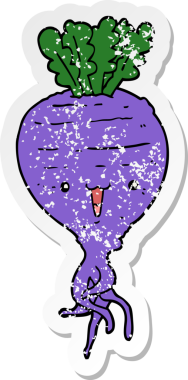 Bir insan tarafından çizilmiş şalgam karikatürü.