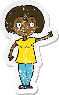 Bir insan tarafından çizilmiş mutlu bir karikatürün gerilimli çıkartması.