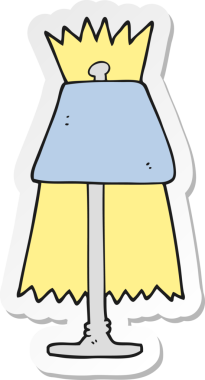 Bir insan tarafından çizilmiş çizgi film lambası çıkartması.