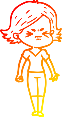 Bir insan tarafından çizilmiş kızgın bir karikatür çizimi.