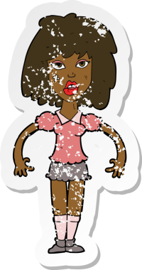 Bir insan tarafından çizilmiş karikatür kızlarının kavga çıkartması.