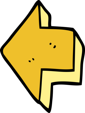 Bir insan tarafından çizilmiş karalama işaretli ok