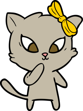 Bir insan tarafından çizilmiş çizgi film kedisi.