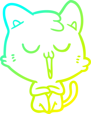 Bir insan tarafından çizilmiş çizgi film kedisinin soğuk çizgi çizimi.