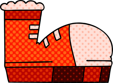 Bir insan tarafından çizilmiş çizgi roman tarzı tuhaf bir spor ayakkabı.