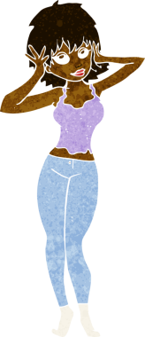 Bir insan tarafından çizilmiş güzel bir kadın.