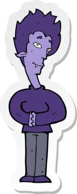 Bir insan tarafından çizilmiş bir vampirin çıkartması.