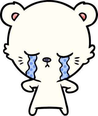 Ağlayan kutup ayısı bir insan tarafından çizilmiş.