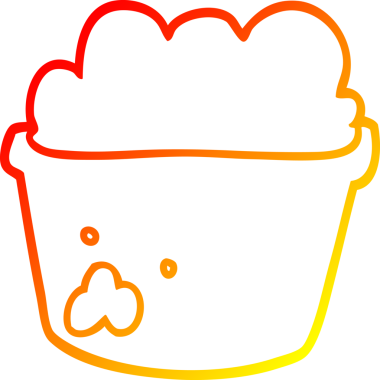 Bir insan tarafından çizilmiş bir karikatür bitkisinin sıcak çizgi çizimi