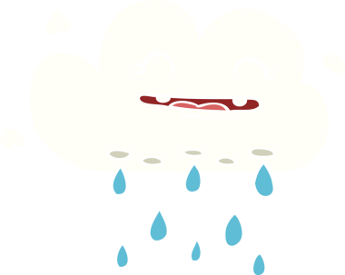 Bir insan tarafından çizilmiş karalama yağmur bulutu