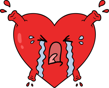 Bir insan tarafından çizilmiş karikatür kalp.