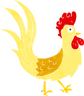 Bir insan tarafından çizilmiş bir horoz resmi.