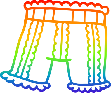 Gökkuşağı gradyan çizgisi bir insan tarafından çizilmiş bir iç çamaşırı.