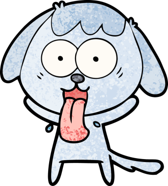 Bir insan tarafından çizilmiş şirin bir çizgi film köpeği.