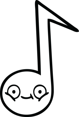 Bir insan tarafından çizilmiş bir notanın çizgi çizimi