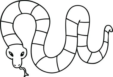 Bir insan tarafından çizilmiş tuhaf çizgi film yılanı.