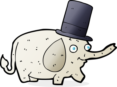 Bir insan tarafından çizilmiş silindir şapkalı bir fil.