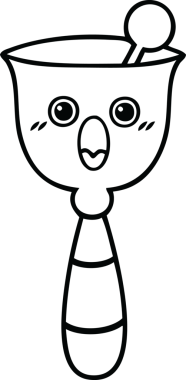 Bir insan tarafından çizilmiş okul çanının çizgi çizimi.