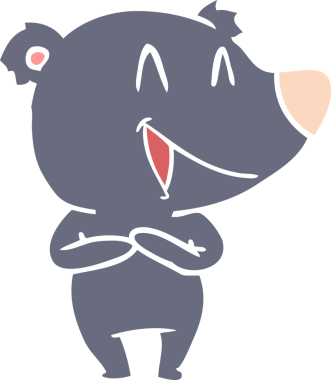 Gülen ayı düz renkli çizgi film bir insan tarafından çizildi.