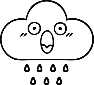 Bir insan tarafından çizilmiş yağmur bulutunun çizgi çizimi