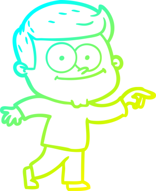 Bir insan tarafından çizilmiş mutlu bir adamın soğuk çizgi çizimi.