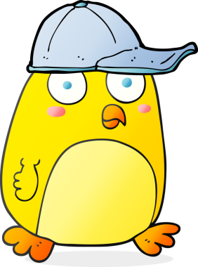 Kapağında bir insan tarafından çizilmiş serbest çizgi film kuşu.