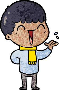 Bir insan tarafından çizilmiş mutlu bir adam.