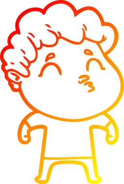 Bir insan tarafından çizilen çizgi film karakterinin sıcak çizgi çizimi