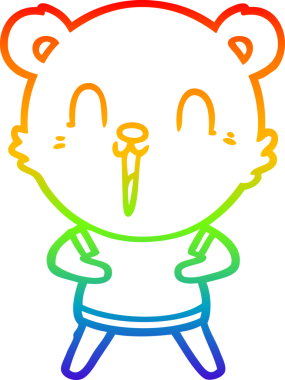 Bir insan tarafından çizilmiş mutlu bir çizgi film ayısının çizimi.