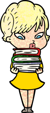 Bir insan tarafından çizilmiş karikatür kadın.