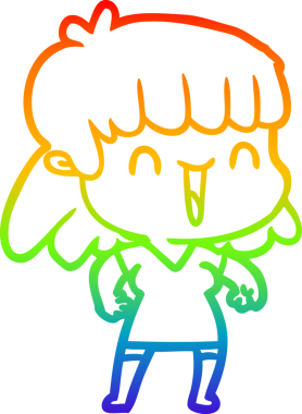 gökkuşağı gradyan çizimi bir insan tarafından çizilmiş bir karikatür kadın