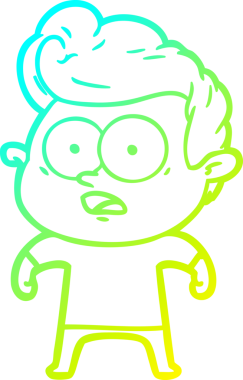 Bir insan tarafından çizilmiş soğuk çizgi çizgi film karakteri.