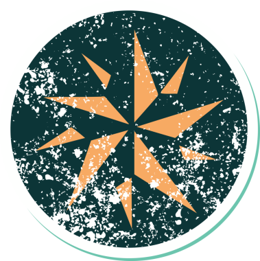 Bir insan tarafından çizilmiş bir yıldızın sembolik dövmeli görüntüsü