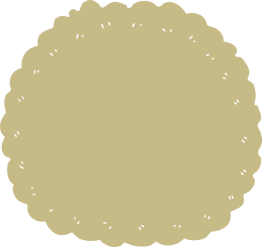 Bir insan tarafından çizilmiş düz renkli çizgi film bisküvisi