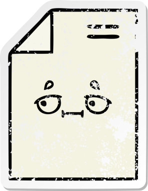 Bir insan tarafından çizilmiş sevimli bir karikatür kağıdının sıkıntılı çıkartması.