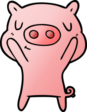 Bir insan tarafından çizilmiş çizgi film içerikli domuz.